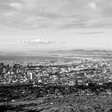 Güney Afrika cape town şehir manzarası içinde Masa Dağı