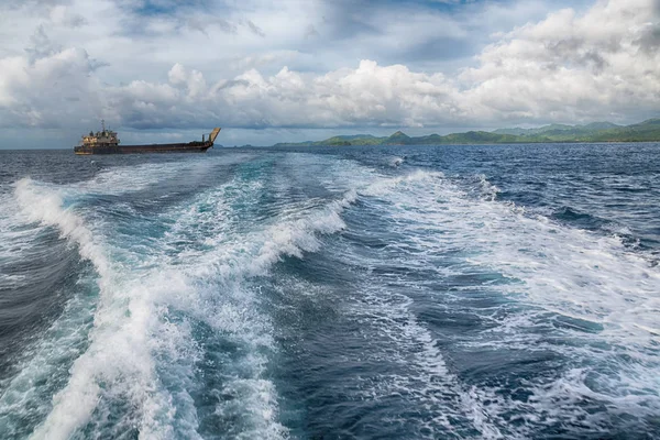 Pohled z lodi a Tichý oceán — Stock fotografie