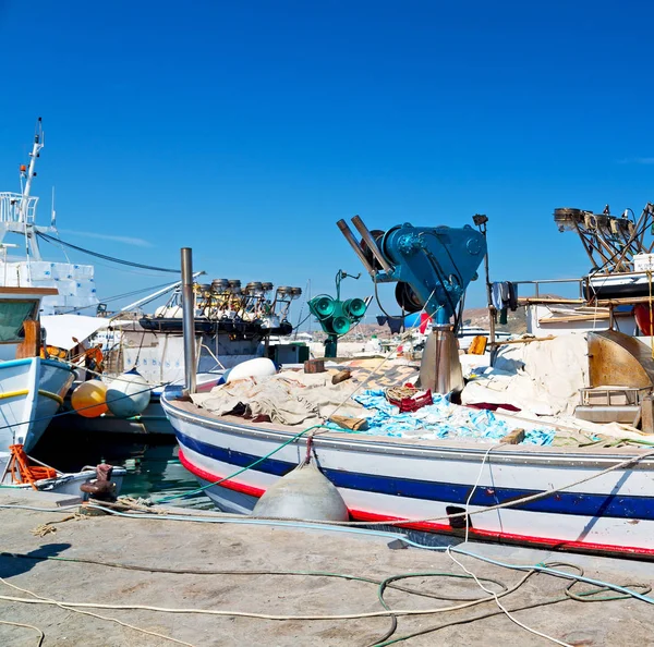 Görögország sziget santorini Európa hajó kikötő és móló a bennem — Stock Fotó