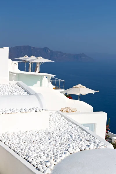 휴가 유럽에서 cyclades 산토리니 올드 타운 화이트와 — 스톡 사진