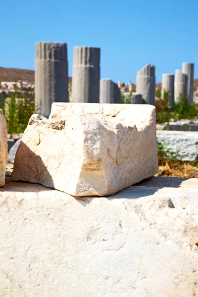 Řecku Delos Historycal Akropole Staré Zříceniny Místo — Stock fotografie