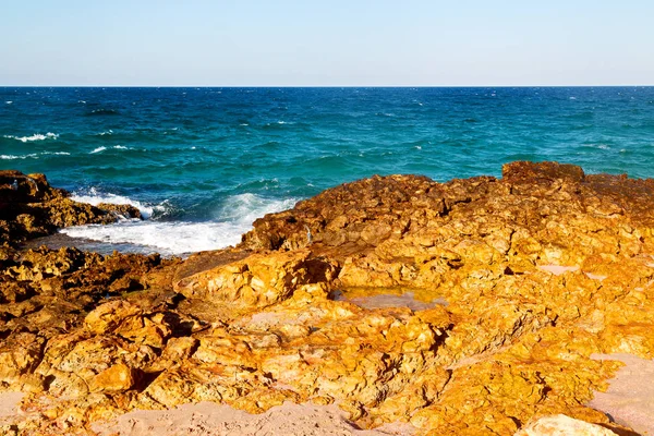Koppla Nära Himlen Oman Kusten Havet Ocean Gulf Rock Och — Stockfoto