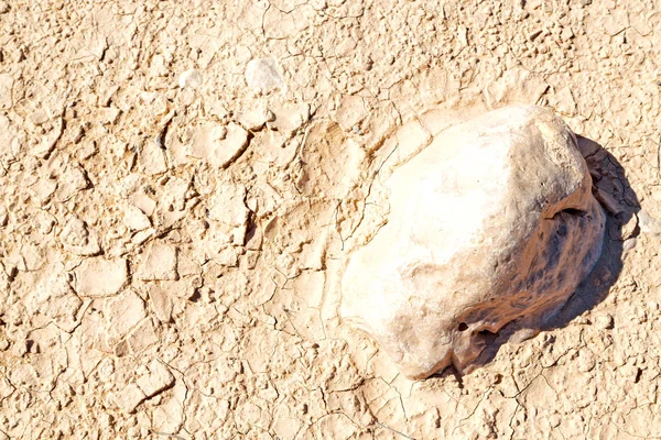Vista Superior Roca Sobre Superficie Arenosa Desierto Oman Frotar Khali — Foto de Stock