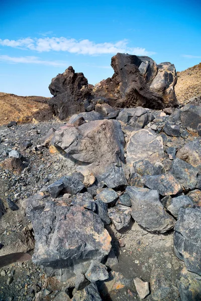 Vulkanische grond in Europa santorini Griekenland hemel en mediterrane s — Stockfoto