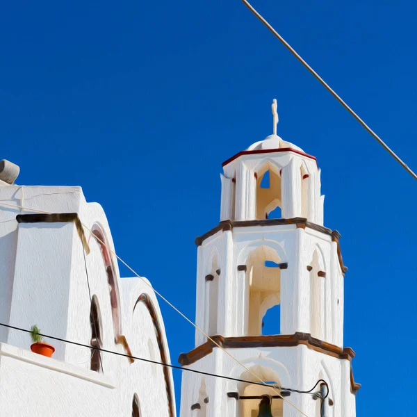 Architektur weißer Hintergrund Kreuz in Santorini Griechenland ol — Stockfoto