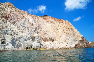 Tekne deniz ve gökyüzü Akdeniz santorini Yunanistan Avrupa'nın