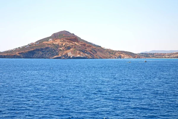 Dal Mare Dal Cielo Barca Nel Mediterraneo Santorini Greece Europe — Foto Stock