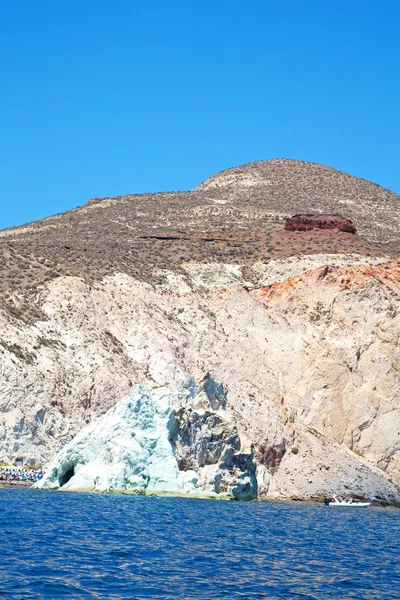 Łodzi Morze Niebo Morzu Śródziemnym Santorini Grecja Europa — Zdjęcie stockowe