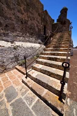 Adım arrecife asma köprü lanzarote İspanya nöbetçi Kulesi ve d