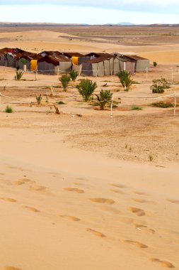 gökyüzünün morocco sahara ve rock taş çöldeki çadırı