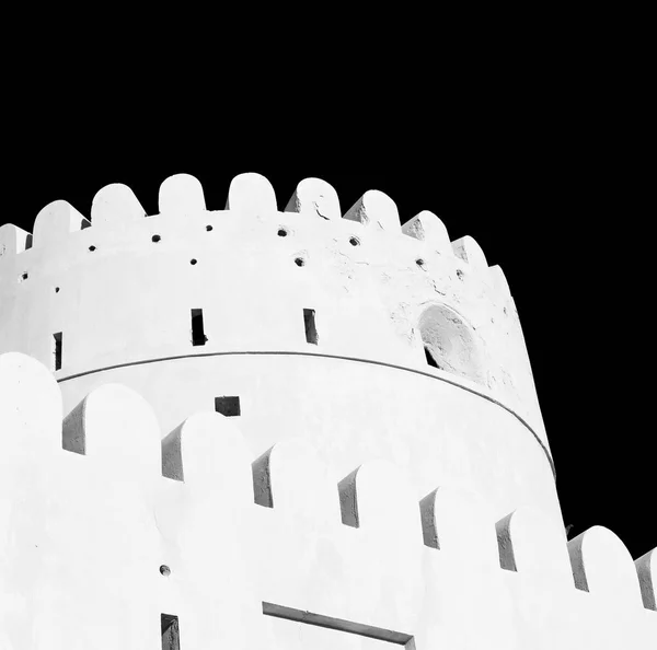Φρούριο Θωρηκτό Ουρανό Και Τούβλο Αστέρι Oman Μοσχάτο Παλιά Αμυντική — Φωτογραφία Αρχείου