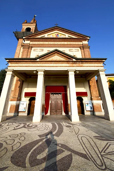 Parabiago Staré Církevní Uzavřené Cihlová Věž Chodníku Itálie Lombardie — Stock fotografie