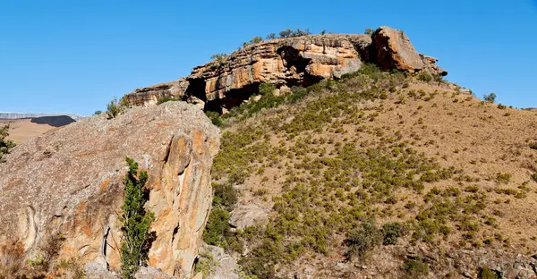 Desenfoque Sur África Valle Desolación Sucio Camino Roca Árbol Cielo — Foto de Stock