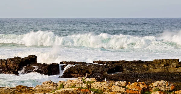 Borrão África Sul Céu Oceano Tsitsikamma Reserva Natureza Rocha — Fotografia de Stock