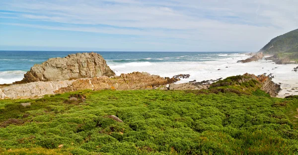 Blur South Africa Sky Ocean Tsitsikamma Reserve Nature Rock — Stock Photo, Image