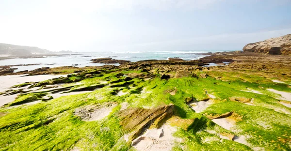 Sfocatura Sud Africa Cielo Oceano Hoop Riserva Natura Rocce — Foto Stock