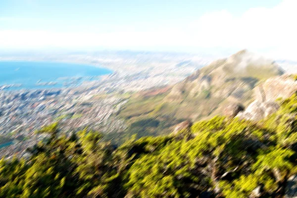 En Sudáfrica cabo ciudad horizonte de la montaña de la mesa — Foto de Stock