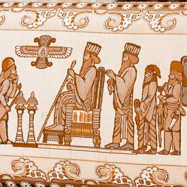 В античному килимовому текстилі — стокове фото