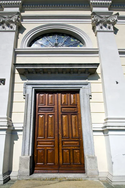 Itália Sumirago Igreja Varese Entrada Porta Velha Mosaico Dia Ensolarado — Fotografia de Stock