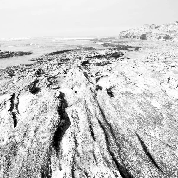 Onscherpte Zuid Afrika Hemel Oceaan Hoepel Reserve Natuur Rotsen — Stockfoto