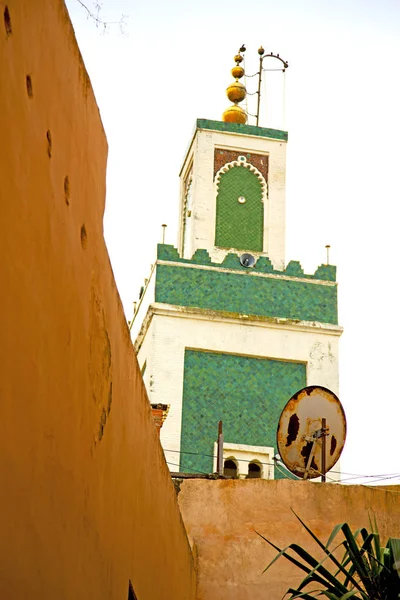 Mosque Muslim History Symbol Morocco Africa Minaret Religion Blue Sky — Stock Photo, Image