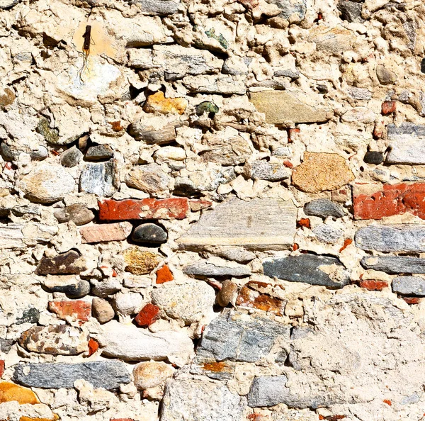 Italy  and cracked  step   brick in    old wall texture material — Stock Photo, Image