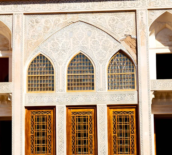 Blur Iran Kashan Old Persian Architecture Window Glass Background — Stock Photo, Image