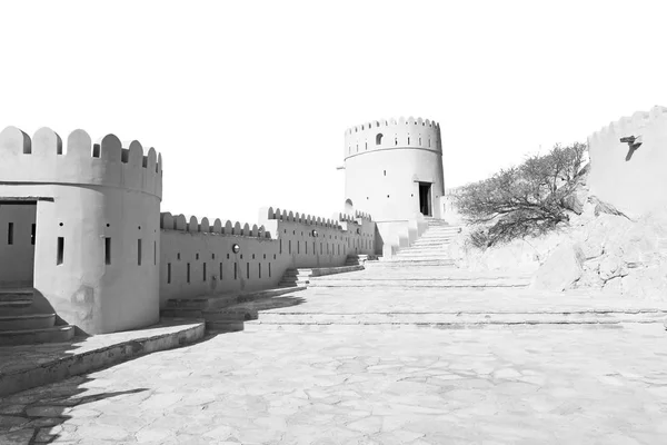 W oman, muscat stare niebo obronny fort battlesment — Zdjęcie stockowe