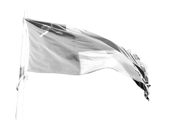 Dans le drapeau oman agitant et le ciel nuageux — Photo