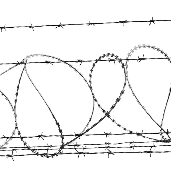 Az oman barbwire a háttérben, és a felhős ég — Stock Fotó