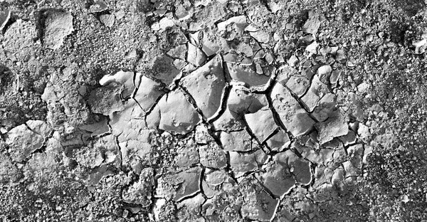 Preto Branco Tiro Superfície Rachada Deserto Oman Esfregue Khali — Fotografia de Stock