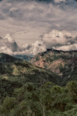 Banaue Unesco sitesinden pirinç elde etmek için Filipinler teras sahasında bulanıklık