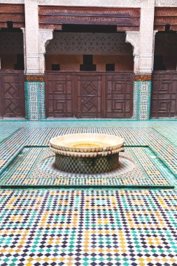 Fas Afrika eski antika inşaat mousque Saray çeşme