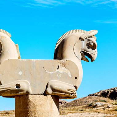 İran Persepolis 'inde eski kalıntılar tarihi anıtlar ve rui