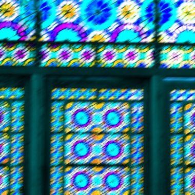 İran'da bulanıklık windows Eski Camii geleneksel doğal ışık renkleri