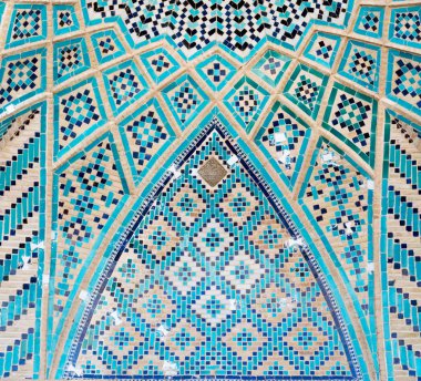 in iran  blur  islamic mausoleum old   architecture mosque mosaic clipart