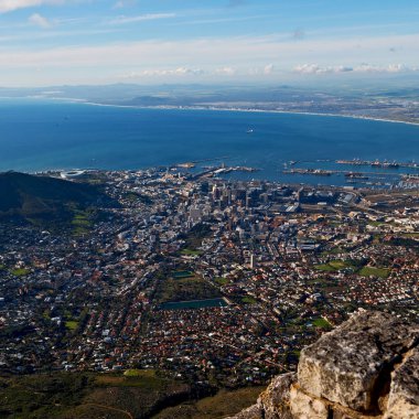 Güney Afrika cape town şehir manzarası içinde dağ 