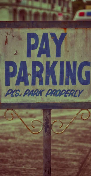 Filipíny Starý Špinavý Label Parkovacích Signál Koncept — Stock fotografie