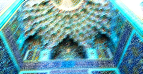 在伊朗的宗教建筑清真寺屋顶波斯历史抽象纹理模糊 — 图库照片