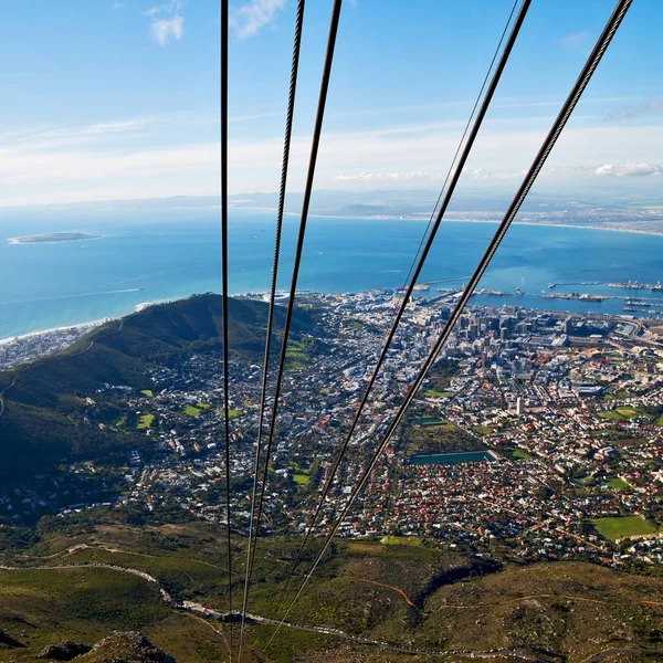 In south africa  city skyline from mountain — Stock Photo, Image