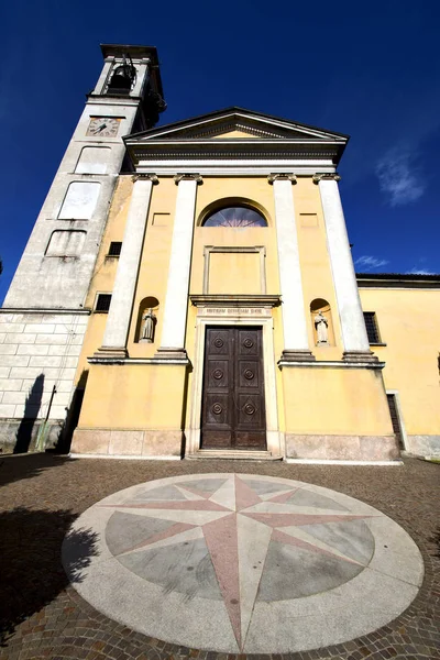Solbiate Arno Oude Kerk Gesloten Baksteen Toren Stoep Italië Lombardije — Stockfoto