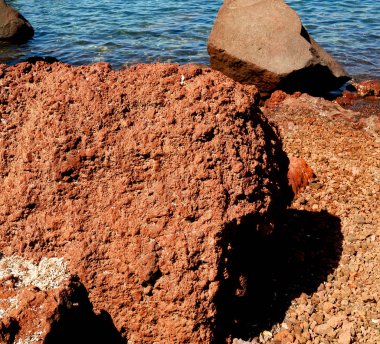 su ve Akdeniz kıyı şeridi deniz kırmızı beach santorini g