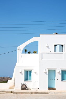 ev santorini Yunanistan Avrupa eski inşaat beyaz ve mavi