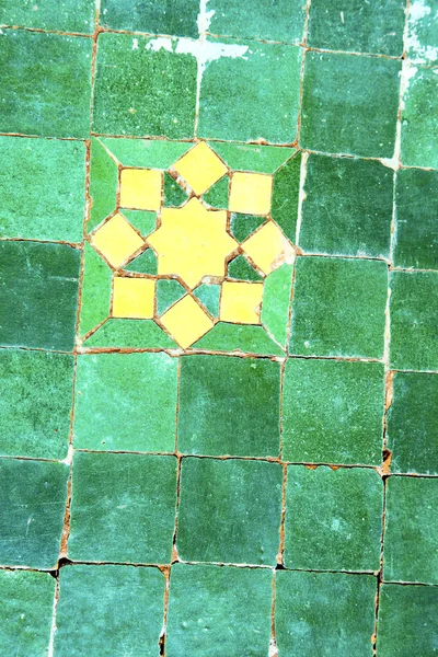 Abstrait morocco africa carrelage vert jaune — Photo