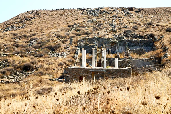 Delos Yunanistan historycal Akropolis Arkeoloji ve eski rui — Stok fotoğraf