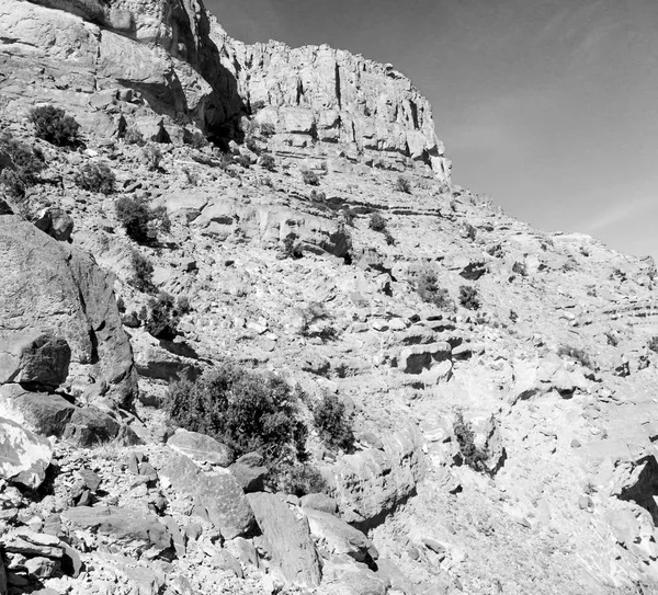 Desfiladeiro Desfiladeiro Céu Nublado Profundo Oman Montanha Velha — Fotografia de Stock