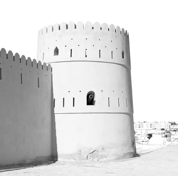 Fort Cuirassé Ciel Étoile Brique Dans Oman Muscat Vieux Défensif — Photo