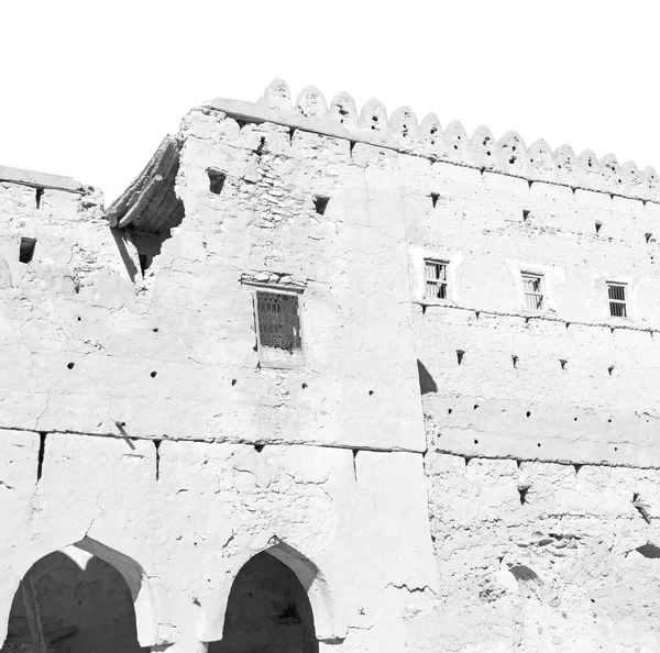Benteng Battlesment Langit Dan Batu Bata Bintang Oman Muscat Pertahanan — Stok Foto