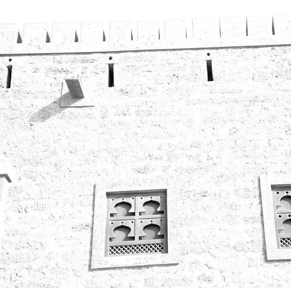 Φρούριο Θωρηκτό Ουρανό Και Τούβλο Αστέρι Oman Μοσχάτο Παλιά Αμυντική — Φωτογραφία Αρχείου