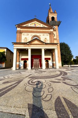 Parabiago eski kilise kapalı kule kaldırım İtalya lombardy tuğla  